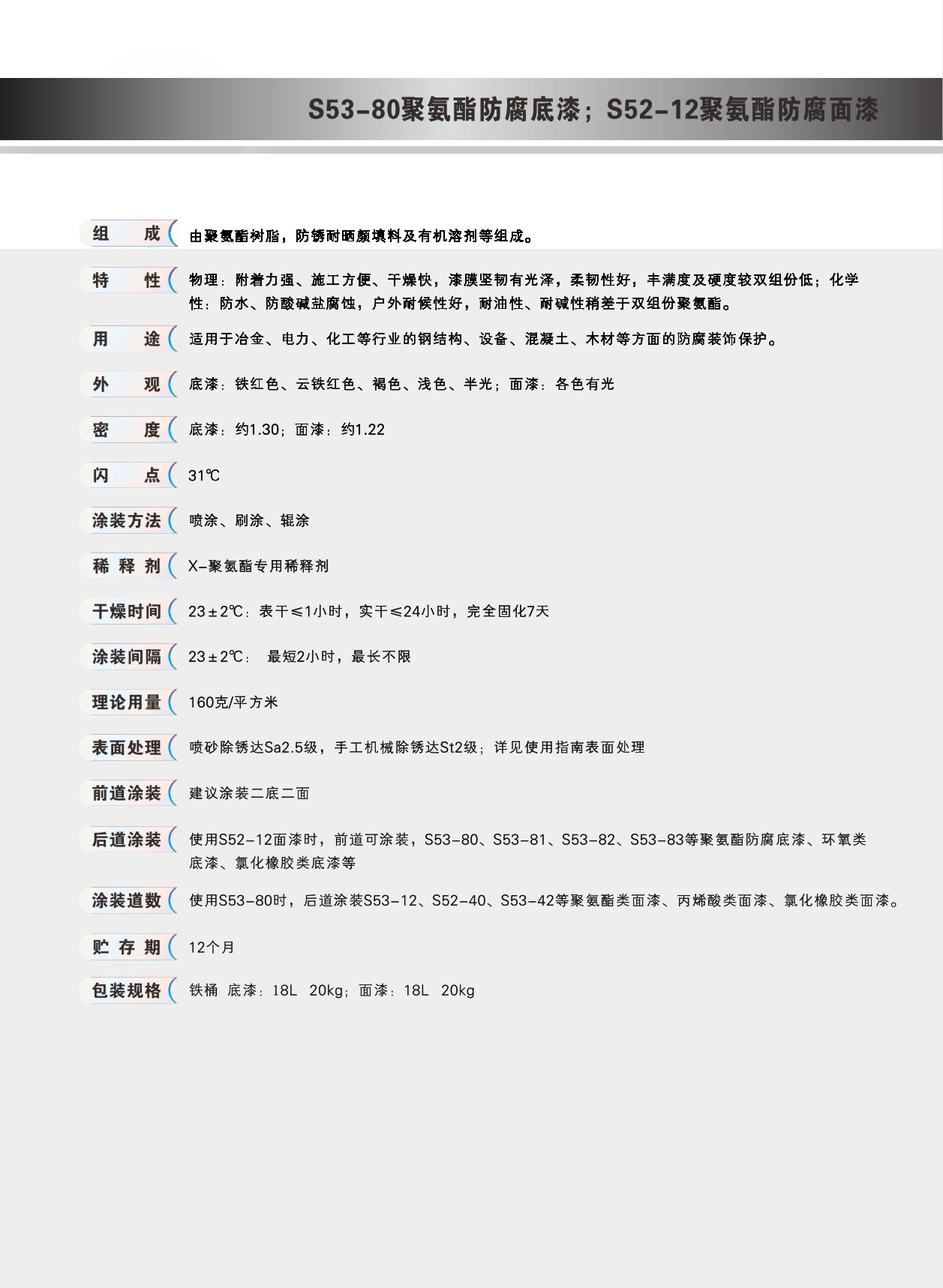 聚氨酯防腐底漆（双组份）