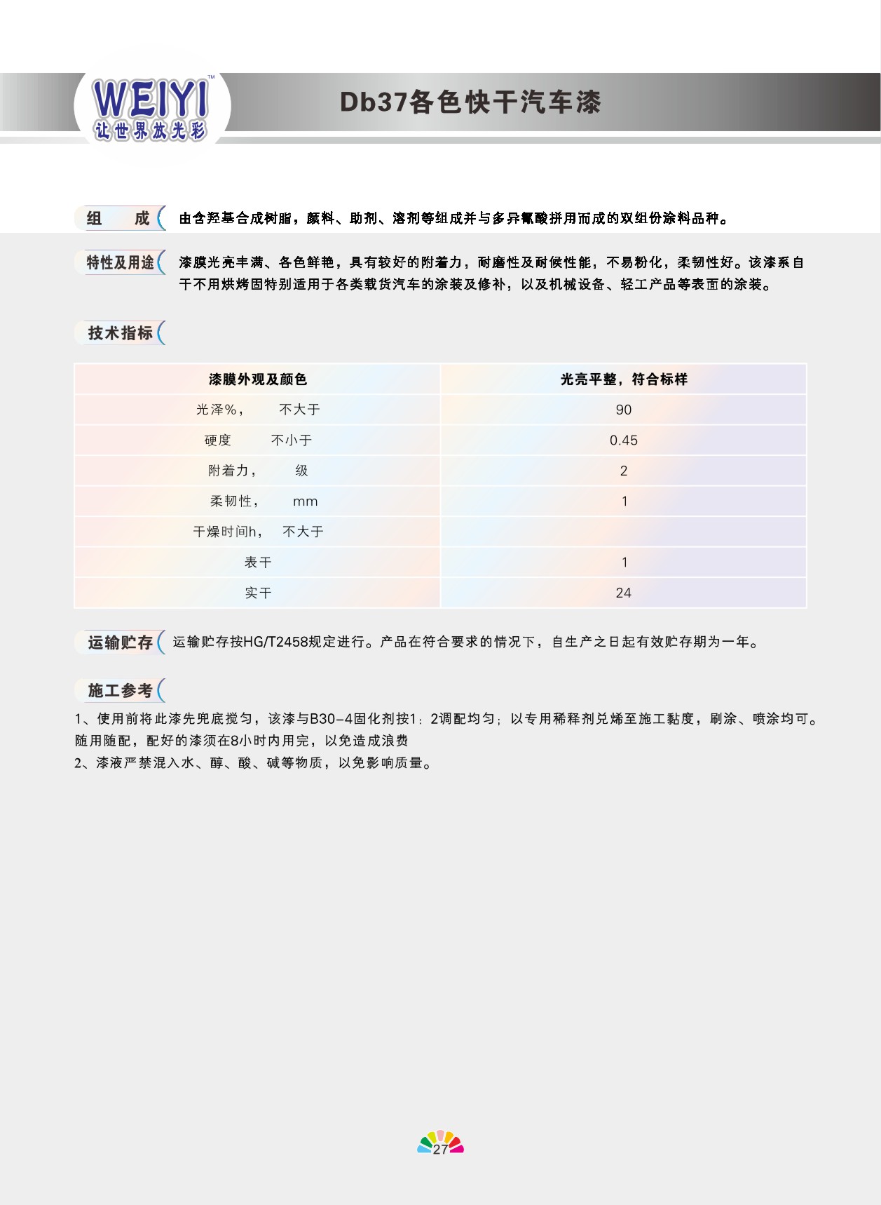 各色快干汽车漆